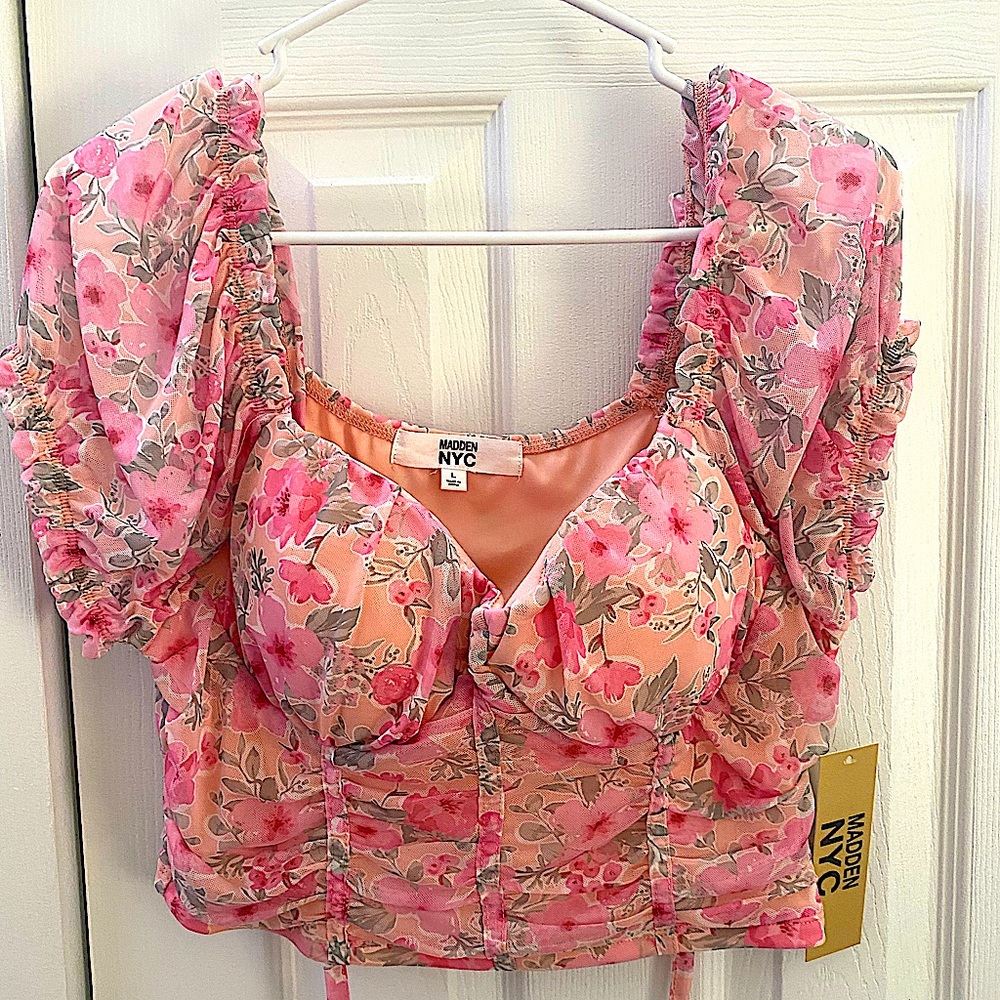 Pink Floral crop top